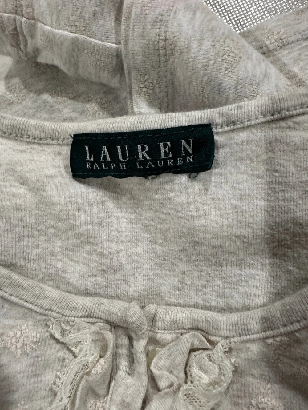 Ralph Lauren women’s Heather Gray Ruffle-Front Pajama Set